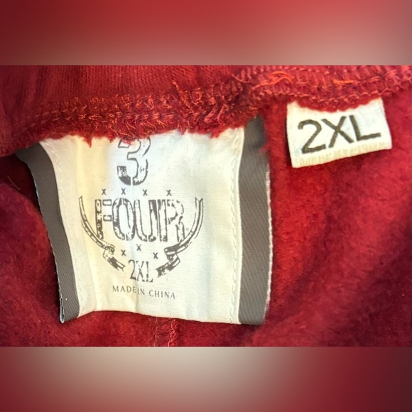 NWT Arkansas Razorbacks Men’s NCAA Red Sweatpants 3FOUR Brand Size 2XL - Picture 7 of 9